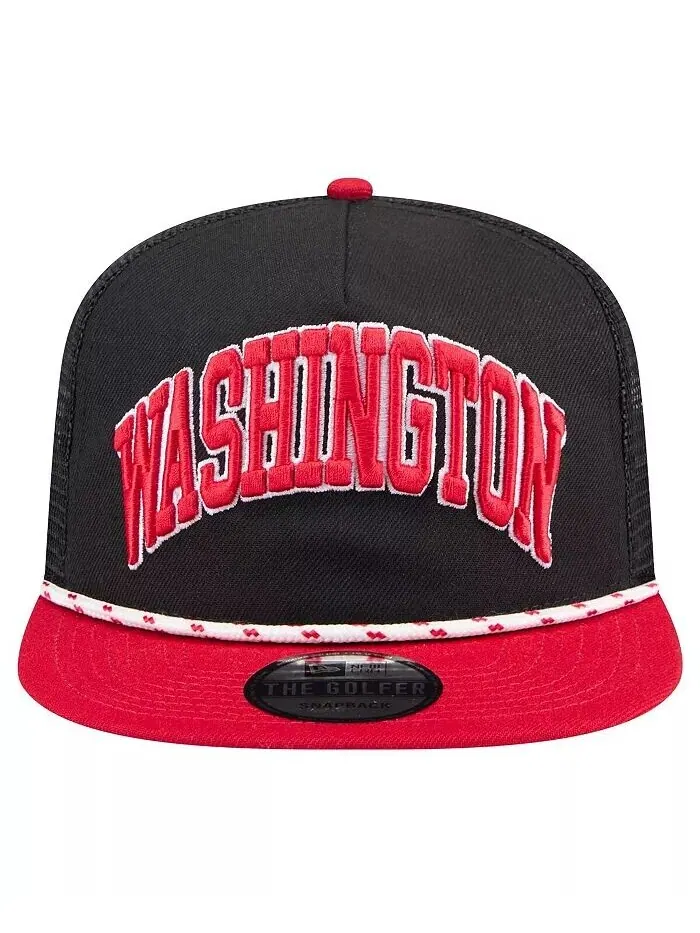 Мужская черная бейсболка для гольфа Washington Nationals Throwback Meshback New Era — изображение 4 из 4