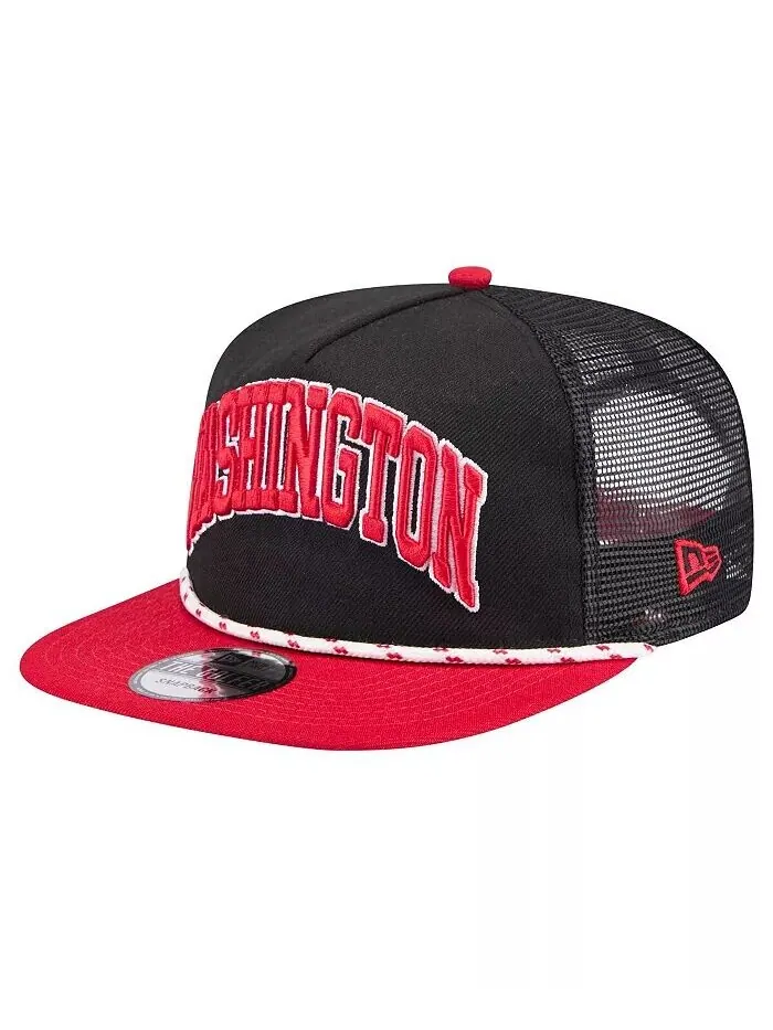 Мужская черная кепка для гольфа Washington Nationals Throwback с сеткой New Era — изображение 1 из 4, черный красный