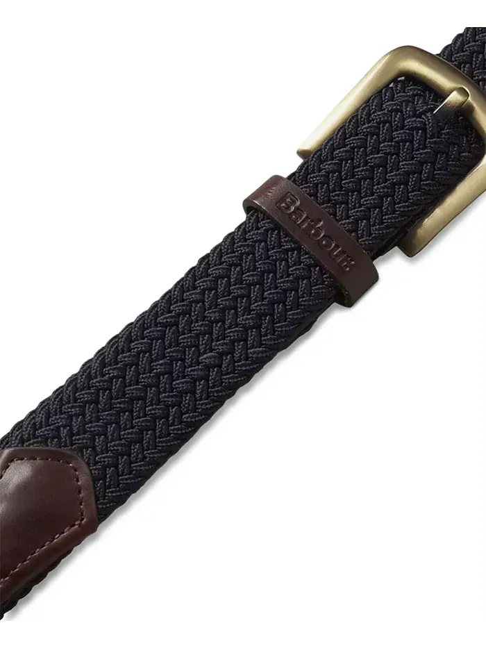 Мужской пояс из эластичной стропы с отделкой из искусственной кожи Barbour — изображение 2 из 2, синий