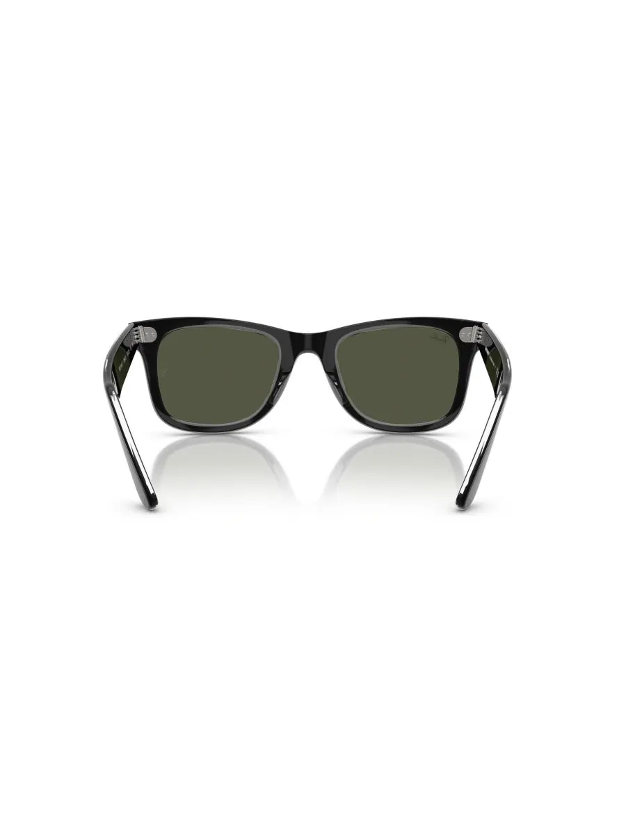 Солнцезащитные очки унисекс квадратной формы, Wayfarer RB2140F Ray-Ban — изображение 4 из 6, черный прозрачный