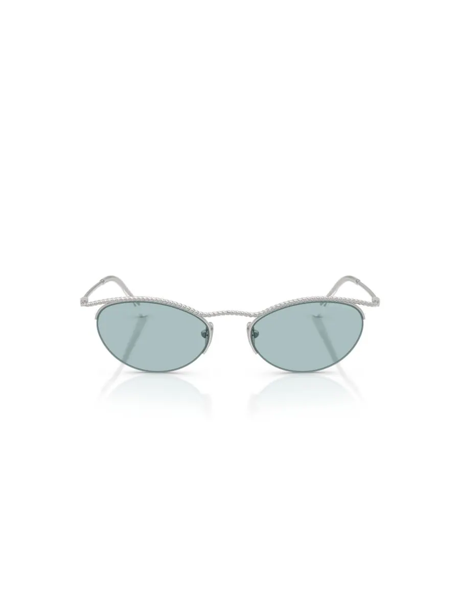 Женские солнцезащитные очки Бабочка, AR6175 Giorgio Armani — изображение 2 из 5, серебряный