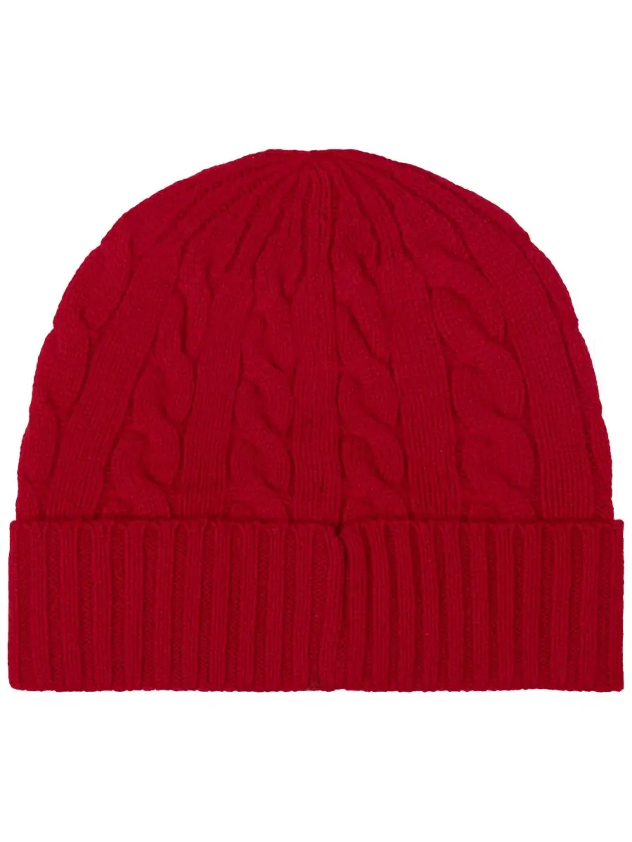 Шапка с косами Cashmere Blend Beanie Polo Ralph Lauren — изображение 2 из 4, красный