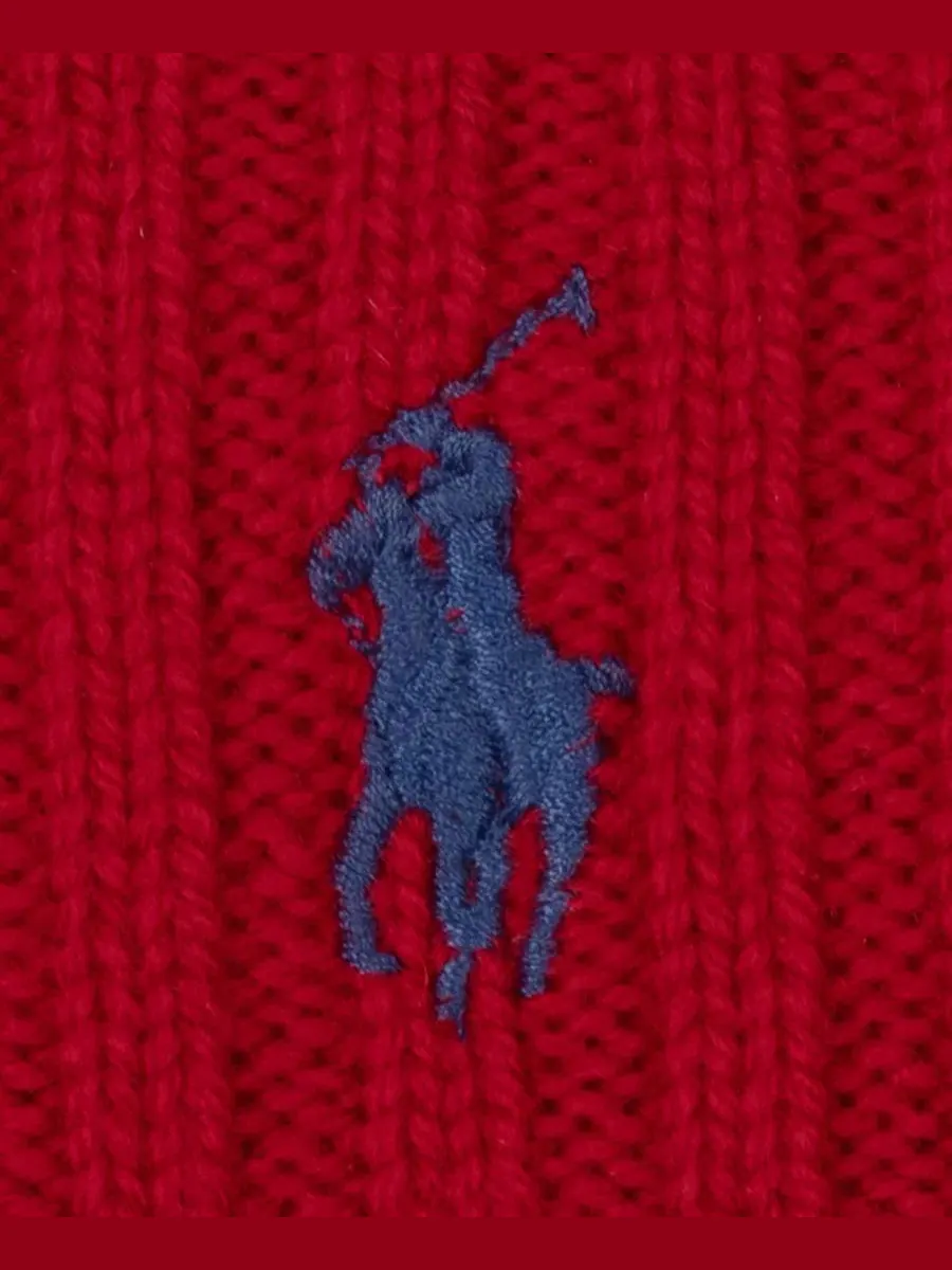 Шапка с косами Cashmere Blend Beanie Polo Ralph Lauren — изображение 3 из 4, красный