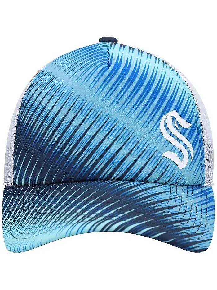 Женская бейсболка Snapback Trucker с рисунком Seattle Kraken, светло-голубая, белая adidas — изображение 3 из 5