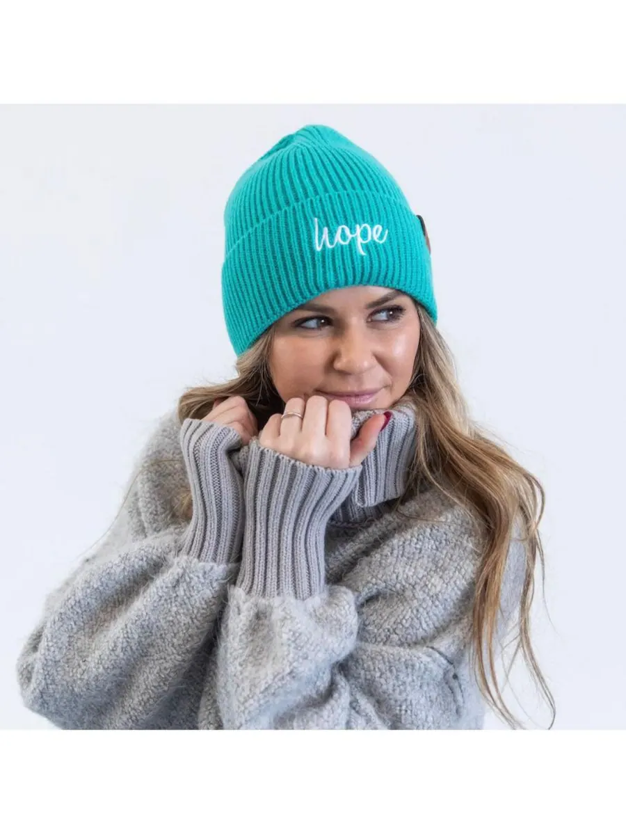 Женская вышитая шапка-бини Надежда - бирюзового цвета Headbands of Hope — изображение 2 из 9, бирюзовый