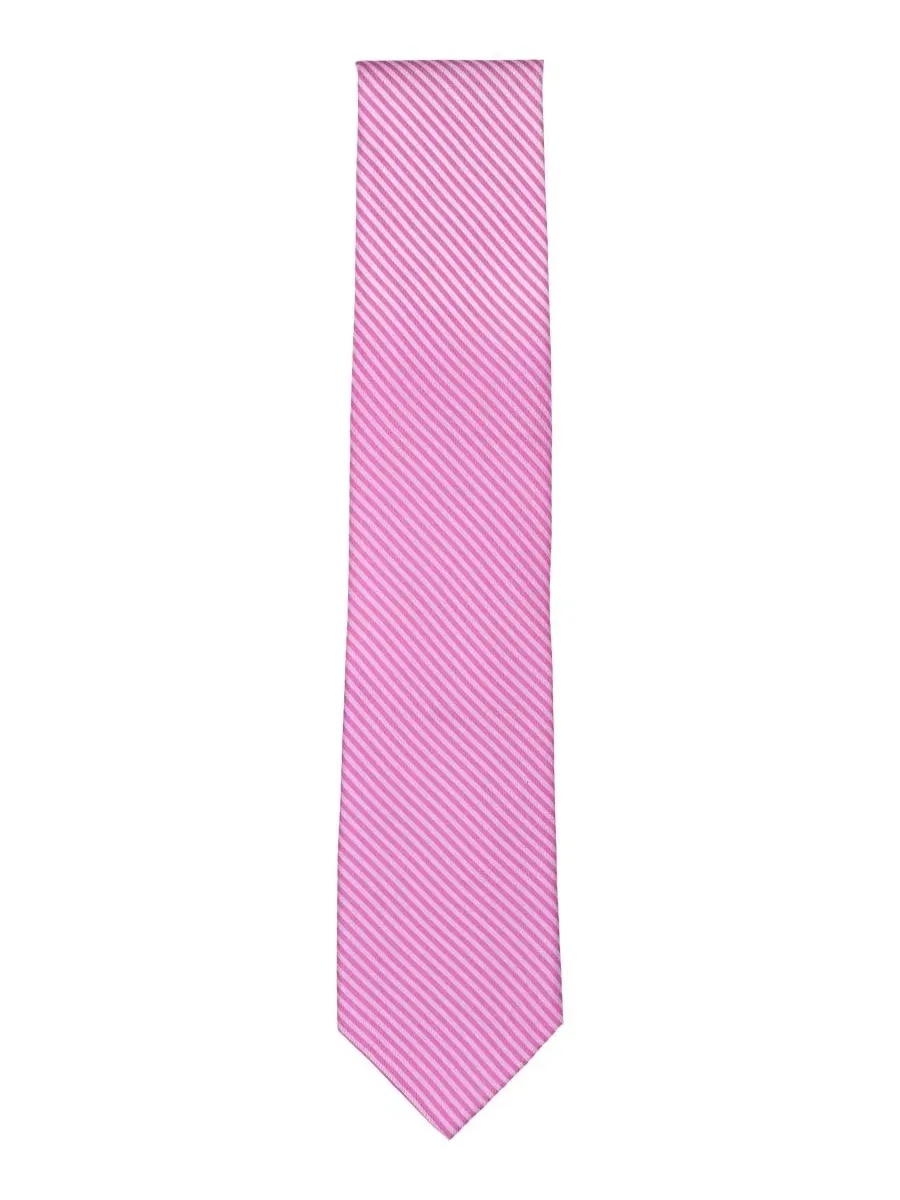 Галстук классический в полоску Galveston Striped Silk Tie Club Room — изображение 2 из 3, розовый