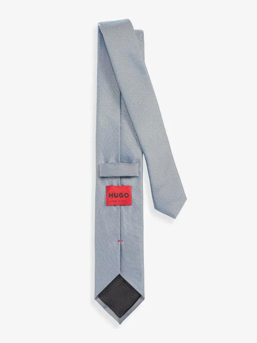Узкий галстук Hugo Boss, с полосками — изображение 2 из 3, фиолетовый