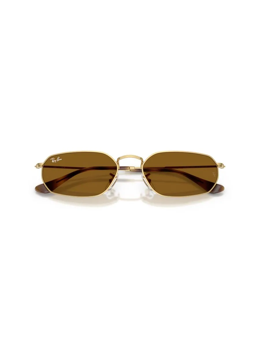 Солнцезащитные очки унисекс с геометрическим рисунком, RB3947 Ray-Ban — изображение 2 из 5, золотистый