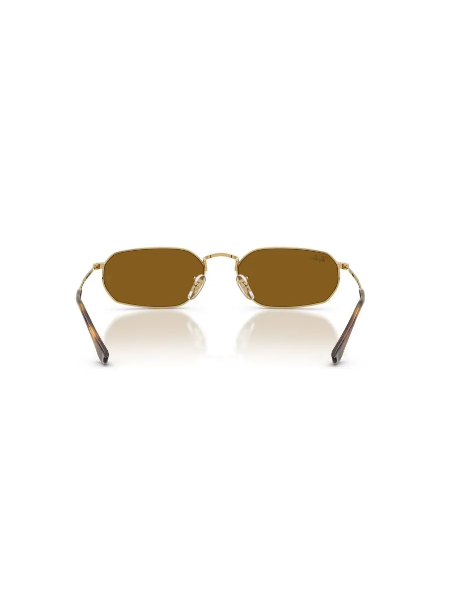 Солнцезащитные очки унисекс с геометрическим рисунком, RB3947 Ray-Ban — изображение 3 из 5, золотистый