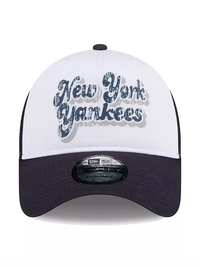 Женская белая/темно-синяя регулируемая кепка New York Yankees Throwback Team из пеноматериала с — изображение 3 из 3