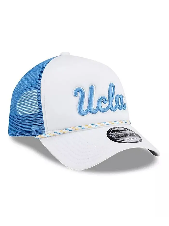 Мужская белая/синяя регулируемая кепка дальнобойщика UCLA Bruins Court Sport Foam A-Frame 9FORTY — изображение 2 из 4