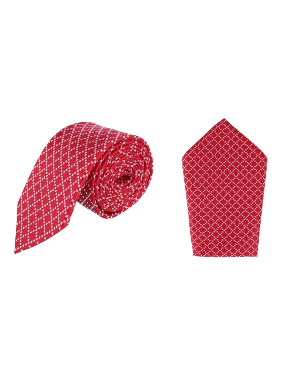Комплект из шелкового галстука и платка с геометрическим узором Rowan Geometric Pattern Silk