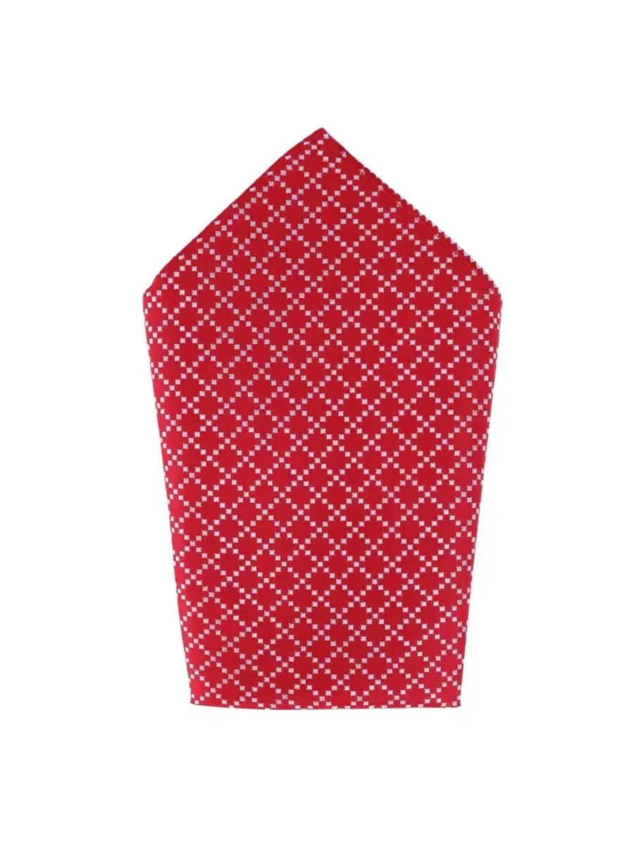 Комплект из шелкового галстука и платка с геометрическим узором Rowan Geometric Pattern Silk — изображение 4 из 6, красный