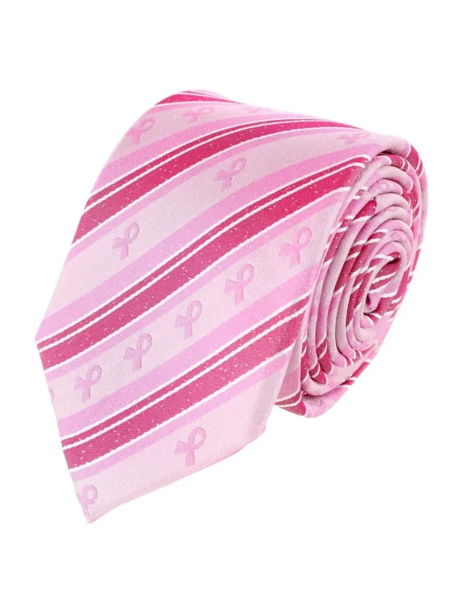 Галстук шелковый с принтом Breast Cancer Awareness Silk Necktie TRAFALGAR