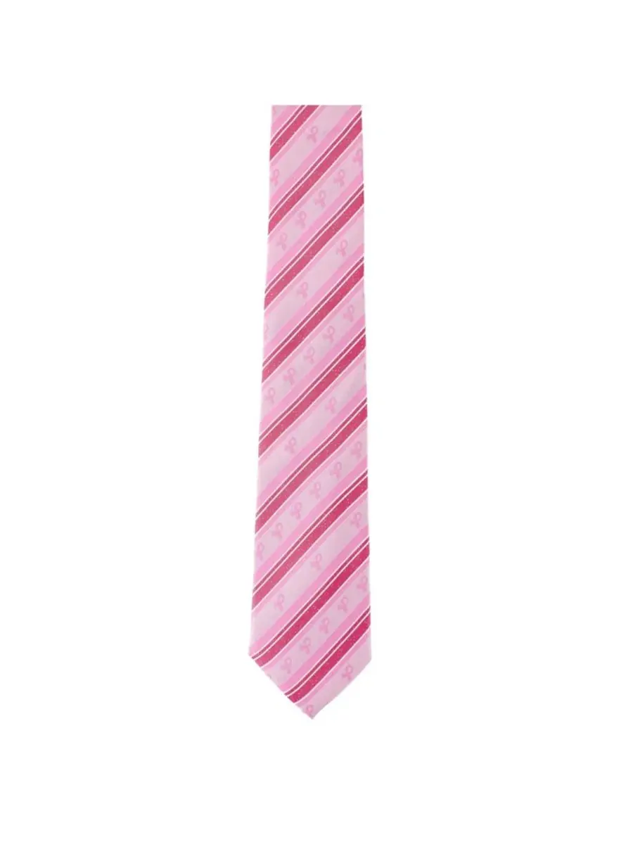 Галстук шелковый с принтом Breast Cancer Awareness Silk Necktie TRAFALGAR — изображение 2 из 4, розовый