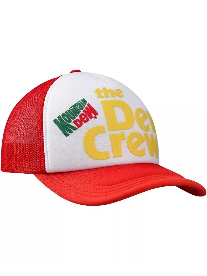 Мужская белая, красная кепка Mountain Dew Dew Crew Foam Trucker Adjustable Lids — изображение 3 из 4