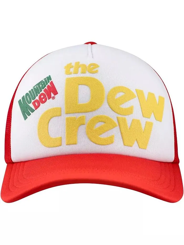 Мужская белая, красная кепка Mountain Dew Dew Crew Foam Trucker Adjustable Lids — изображение 4 из 4