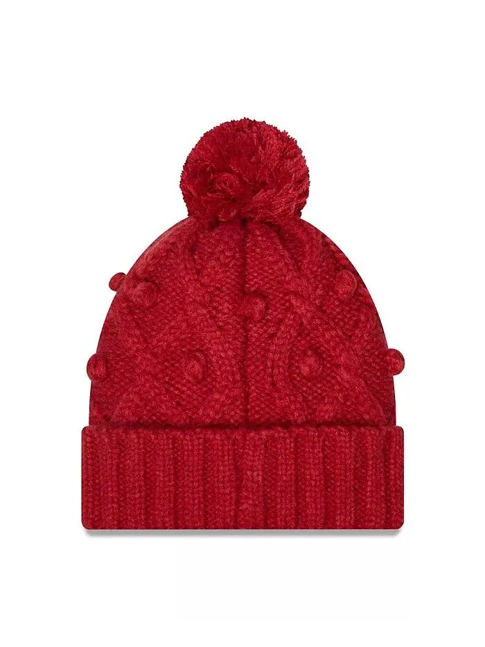 Женская вязаная шапка Cardinal Arizona Cardinals Toasty с манжетами и помпоном New Era — изображение 2 из 2, красный