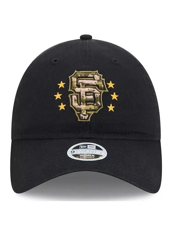 Женская черная регулируемая кепка San Francisco Giants ко Дню вооруженных сил 2024 9TWENTY New Era — изображение 2 из 4