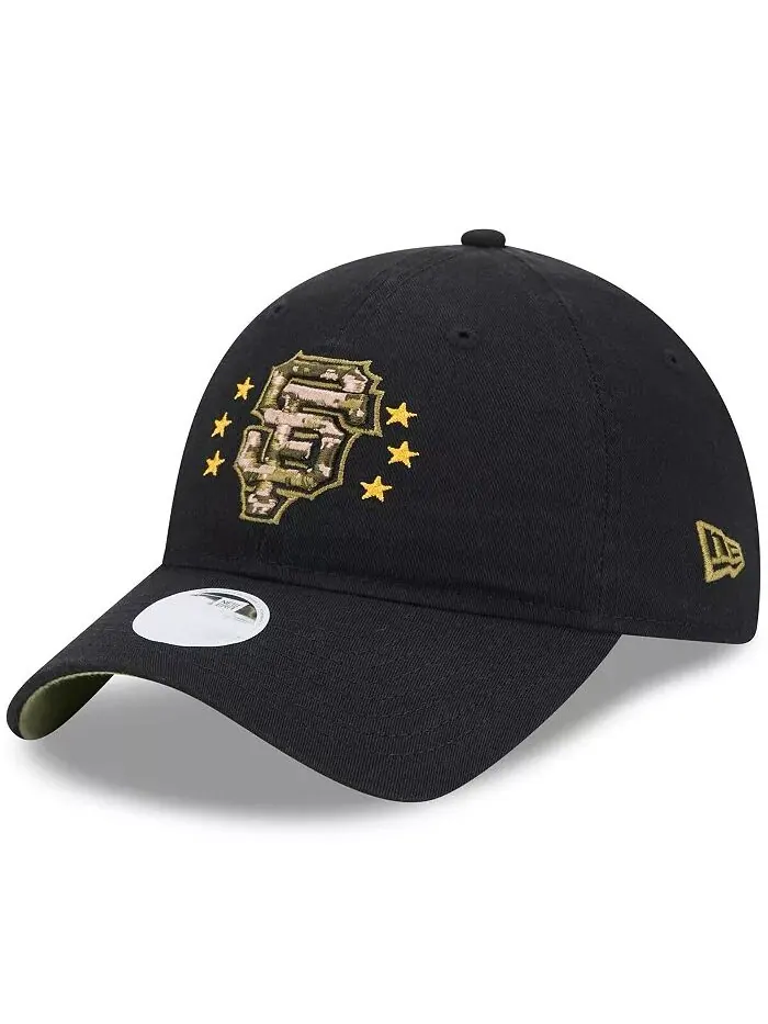 Женская черная кепка San Francisco Giants 2024 года ко Дню вооруженных сил 9TWENTY с регулировкой — изображение 3 из 4