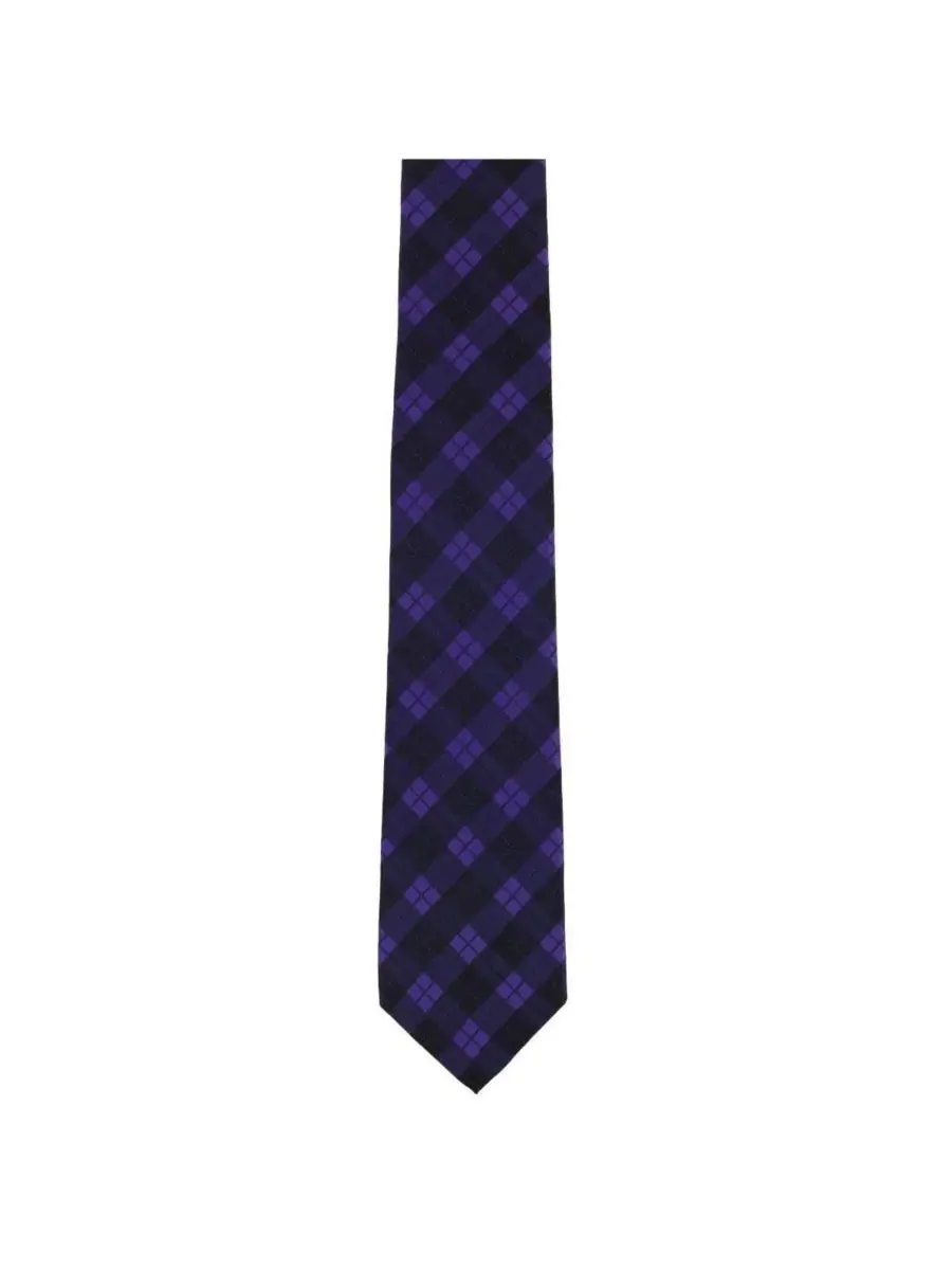 Галстук с узором в клетку Digby Checkered Plaid, Trafalgar — изображение 2 из 3, фиолетовый