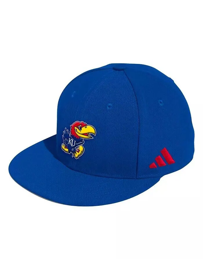 Мужская бейсбольная кепка Royal Kansas Jayhawks для игрового поля Adidas — изображение 1 из 2, королевский