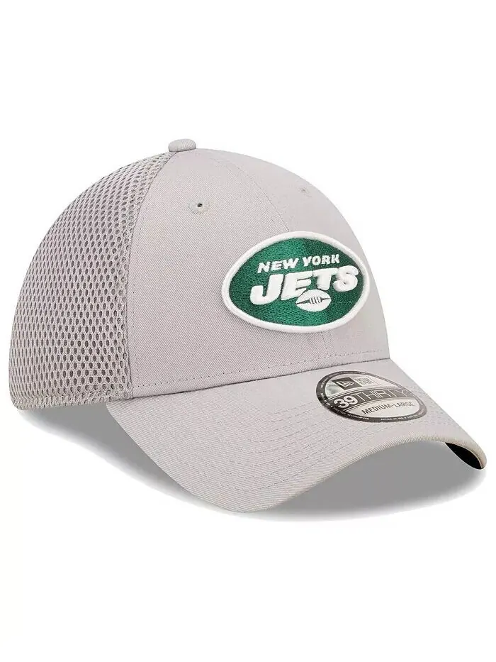 Мужская серая бейсболка New York Jets Team Neo 39Thirty Flex New Era — изображение 3 из 4