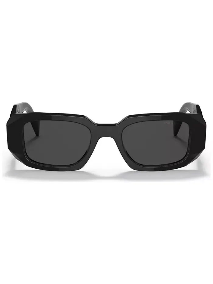 Солнцезащитные очки женские прямоугольные Symbole, модель PR 17WS PRADA — изображение 2 из 7, черный/темный серый