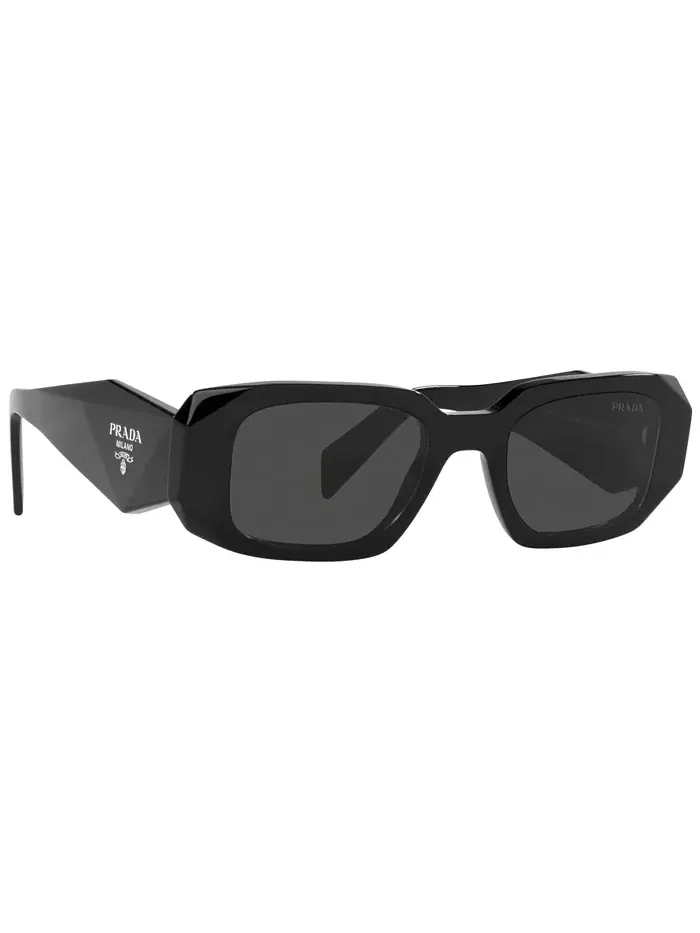 Солнцезащитные очки женские прямоугольные Symbole, модель PR 17WS PRADA — изображение 3 из 7, черный/темный серый
