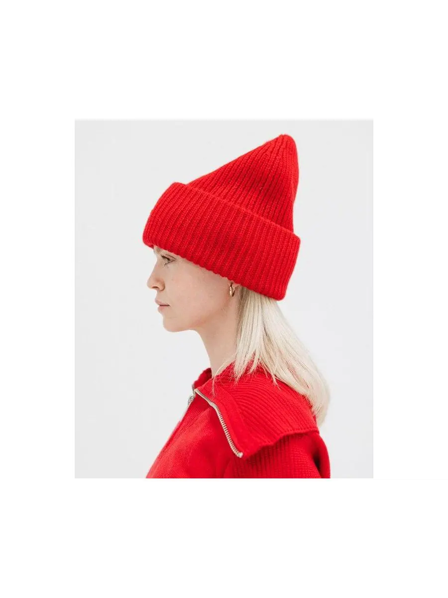 Вязаная шапка Gigi из мериносовой шерсти для максимального тепла и комфорта Gigi Pip — изображение 4 из 4, красный