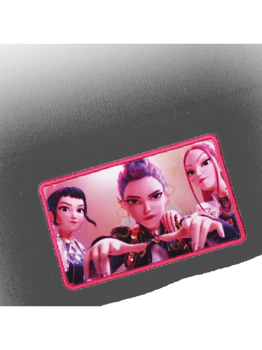 Мужская черная вязаная шапка-бини Huntr/x с отворотом Kpop Demon Hunters — изображение 3 из 7, черный