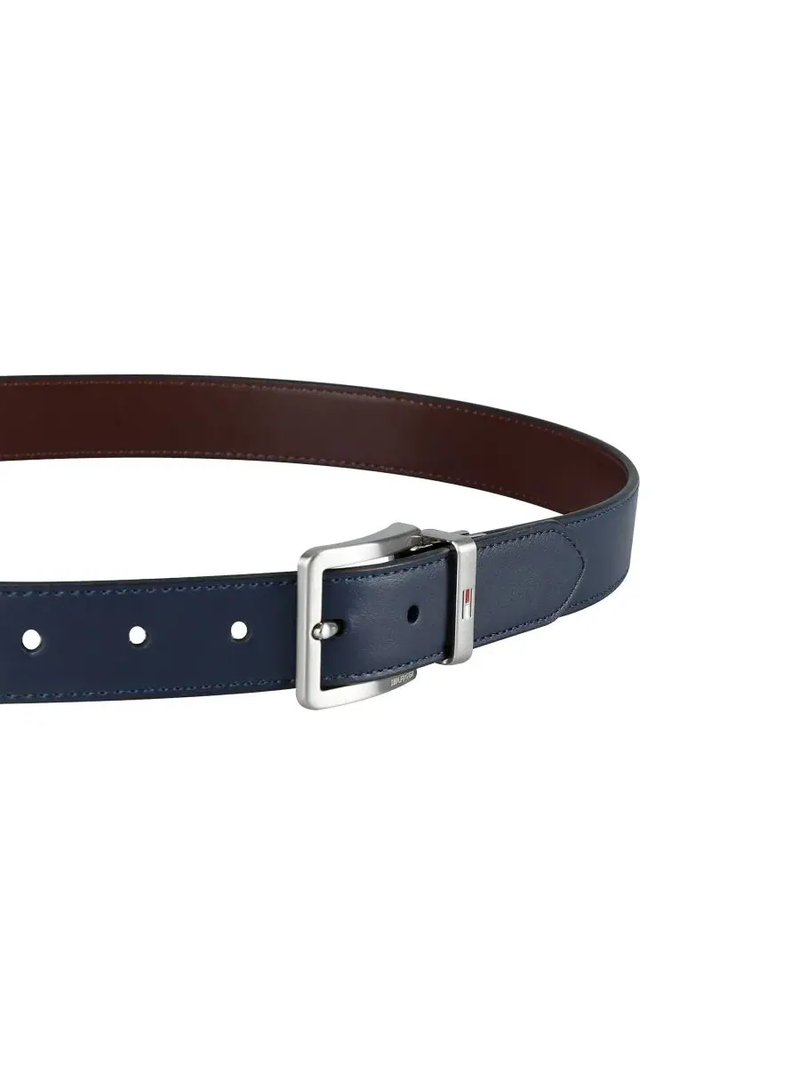 Мужской двусторонний пояс «два в одном» Tommy Hilfiger — изображение 3 из 5, темно-синий/коричневый