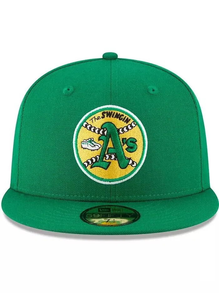 Мужская зеленая приталенная шляпа Oakland Athletics Cooperstown Collection 59FIFTY из шерсти New Era — изображение 4 из 4