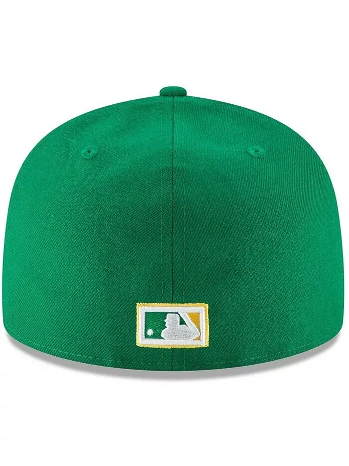 Мужская зеленая шерстяная шапка Oakland Athletics Cooperstown Collection 59FIFTY Fitted Hat New Era — изображение 2 из 4