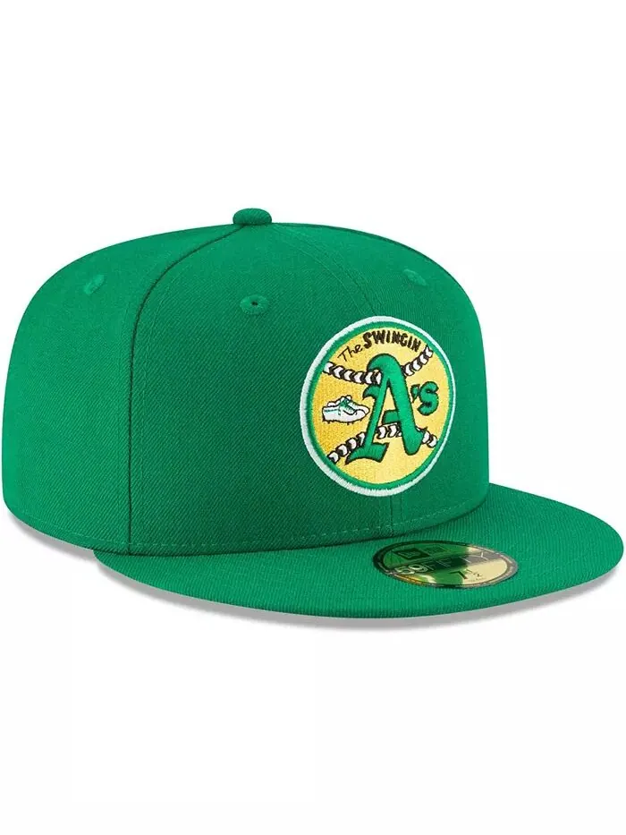 Мужская зеленая шерстяная шапка Oakland Athletics Cooperstown Collection 59FIFTY Fitted Hat New Era — изображение 3 из 4