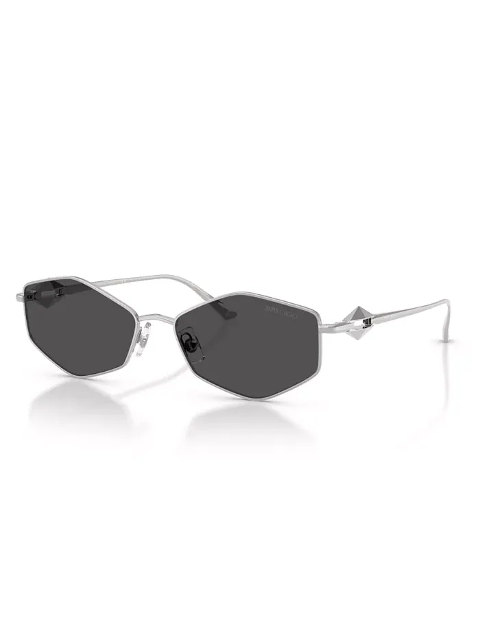 Женские солнцезащитные очки большого размера, JC4017 Jimmy Choo — изображение 1 из 6, серебряный