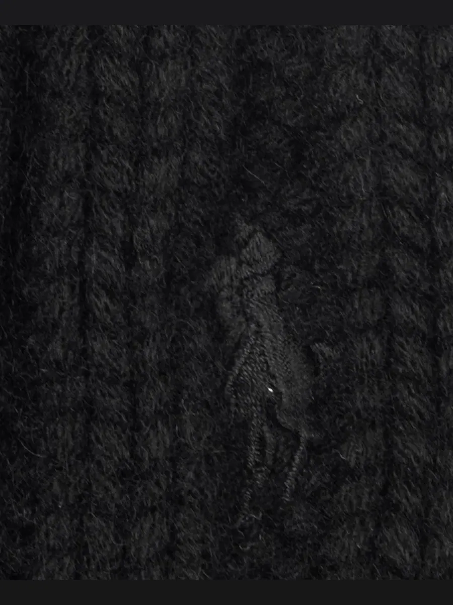 Шапка-бини с отворотом, с вышивкой Polo Ralph Lauren — изображение 4 из 4, черный