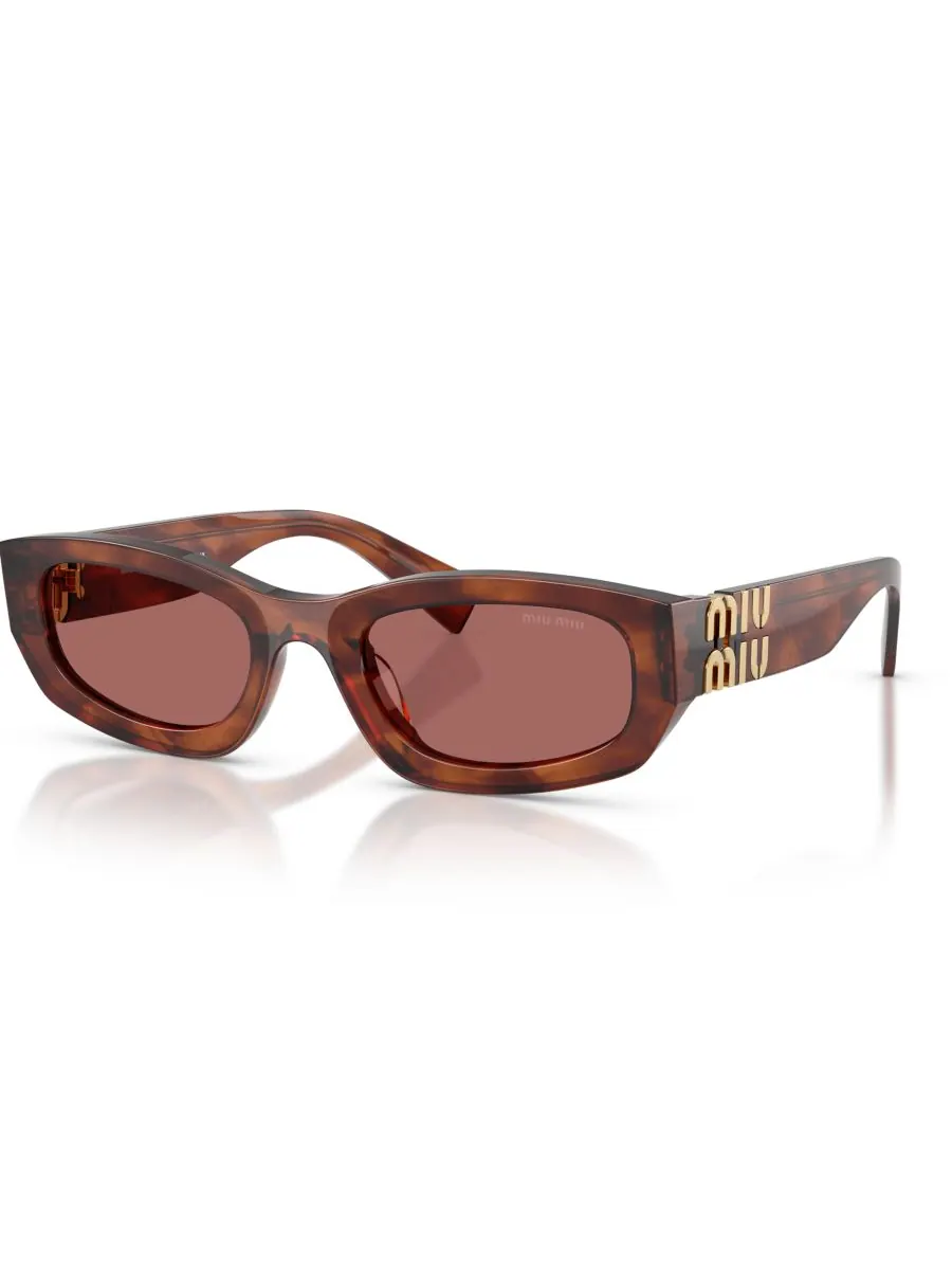 Женские солнцезащитные очки с геометрическим рисунком, MU B04S MIU MIU, Striped Tobacco — изображение 1 из 5