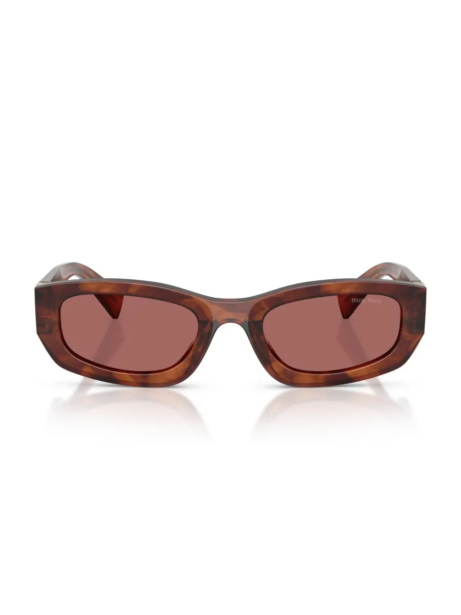 Женские солнцезащитные очки с геометрическим рисунком, MU B04S MIU MIU, Striped Tobacco — изображение 3 из 5
