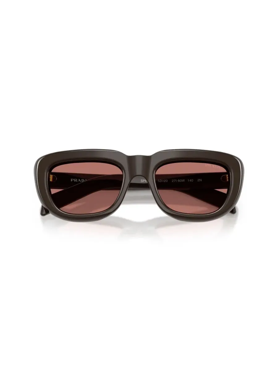 Женские прямоугольные солнцезащитные очки, PR D07S PRADA — изображение 5 из 7, коричневый