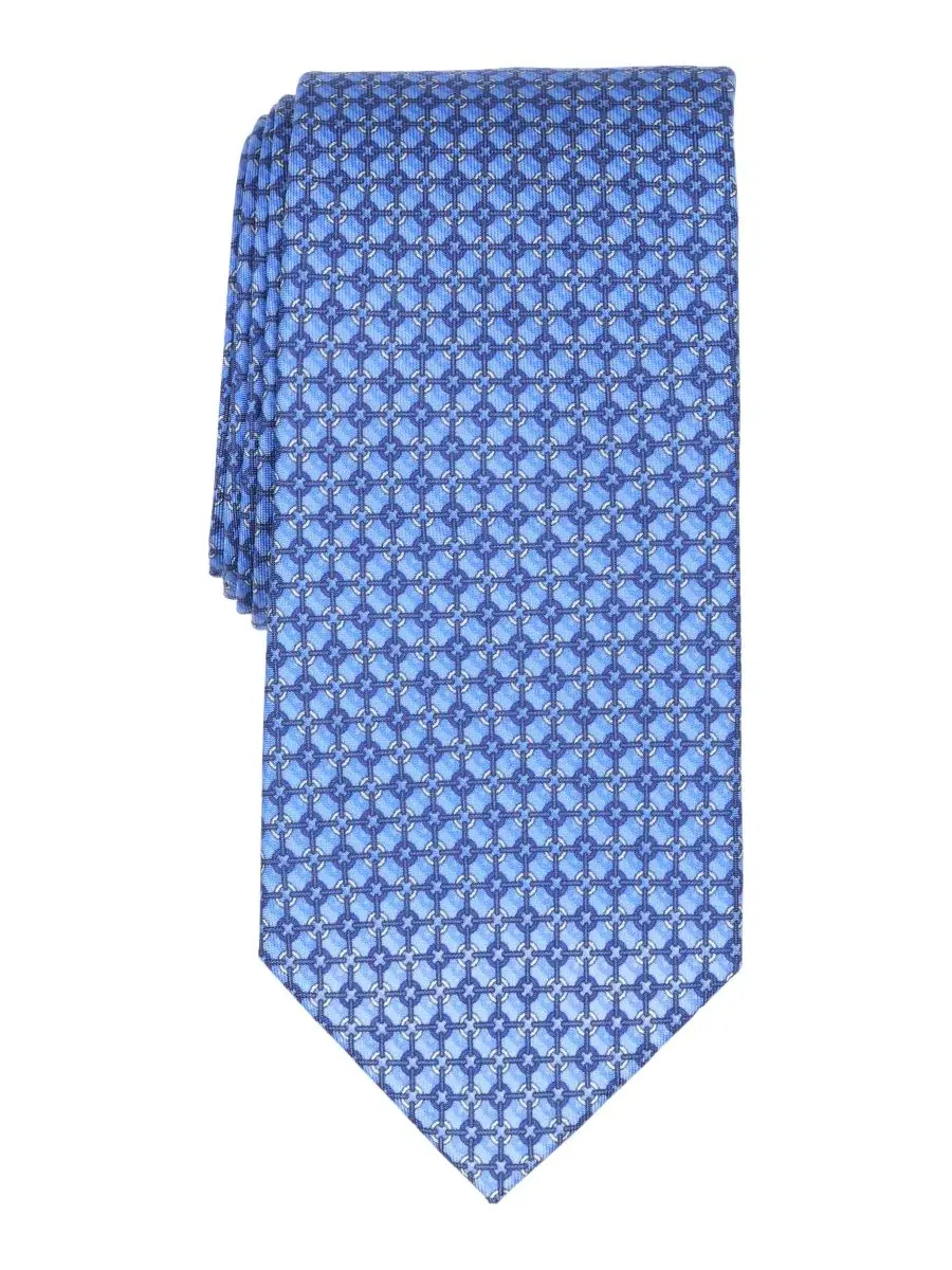 Галстук классический с геометрическим принтом Valdez Classic Design Silk Tie Club Room — изображение 1 из 3, светлый синий