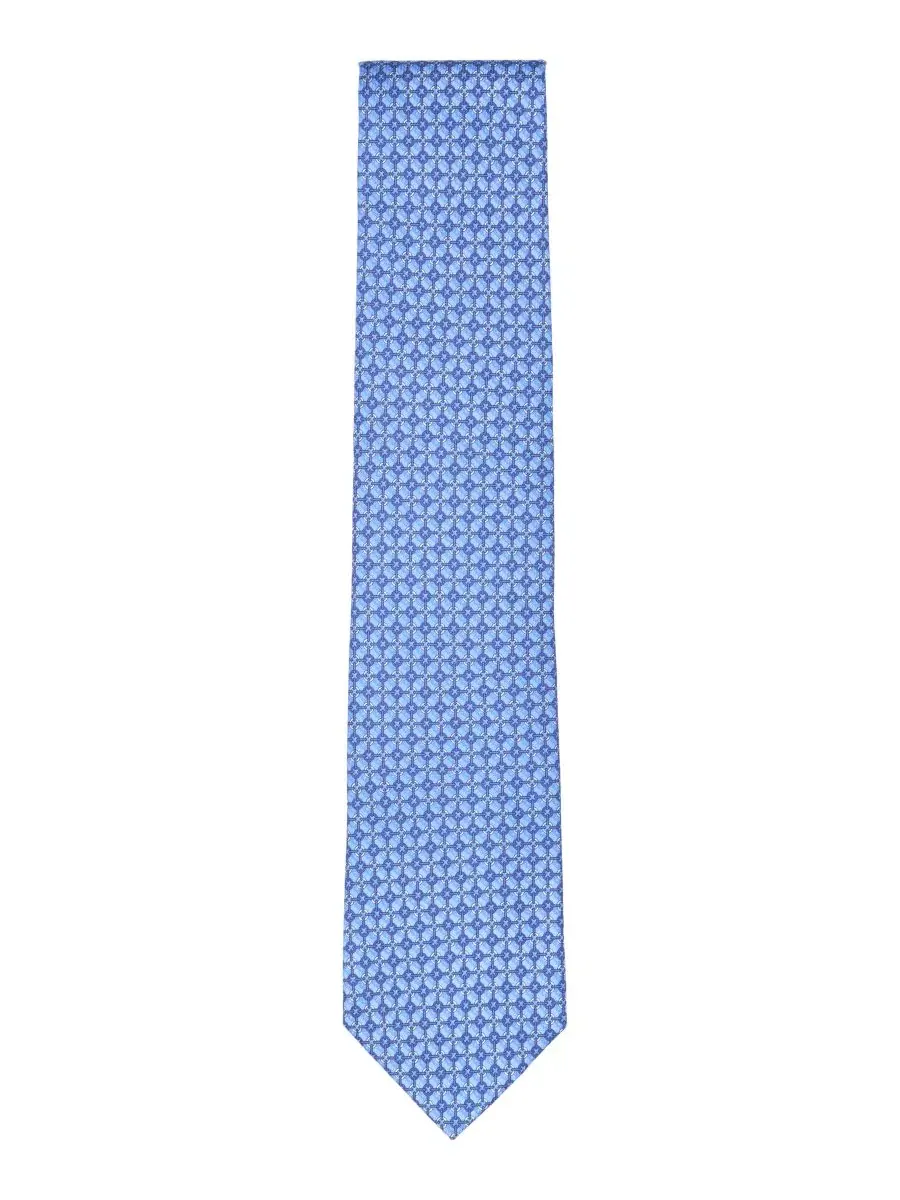 Галстук классический с геометрическим принтом Valdez Classic Design Silk Tie Club Room — изображение 2 из 3, светлый синий