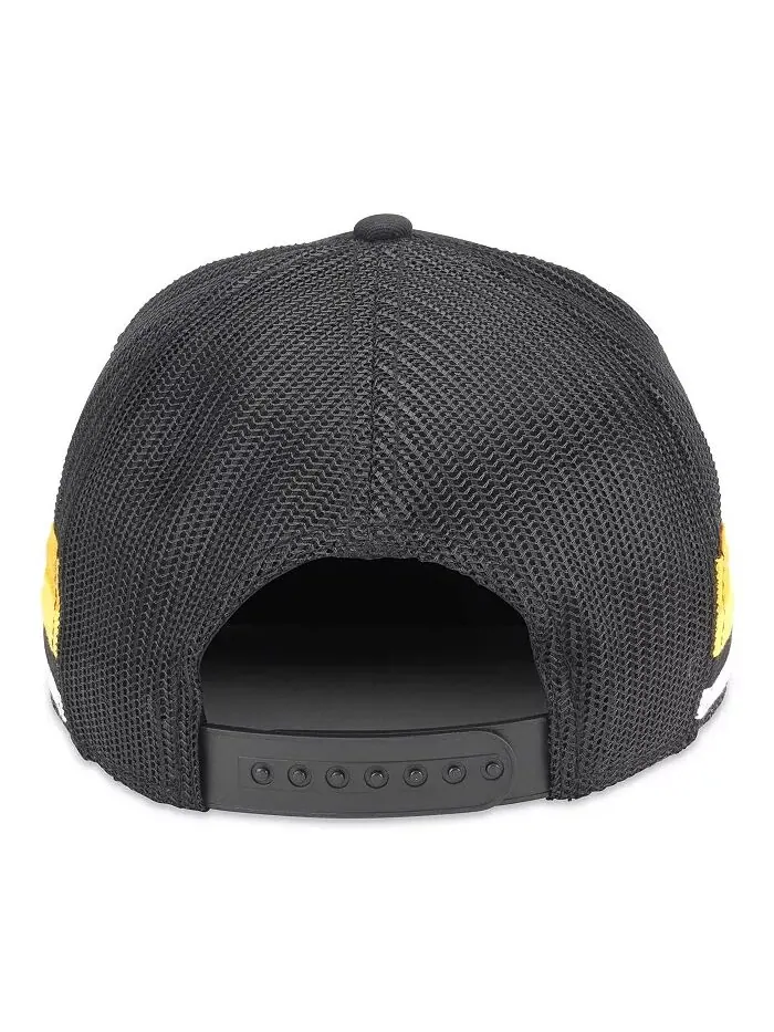Мужская черная бейсболка Boston Bruins HotFoot Stripes Trucker Adjustable American Needle — изображение 2 из 3