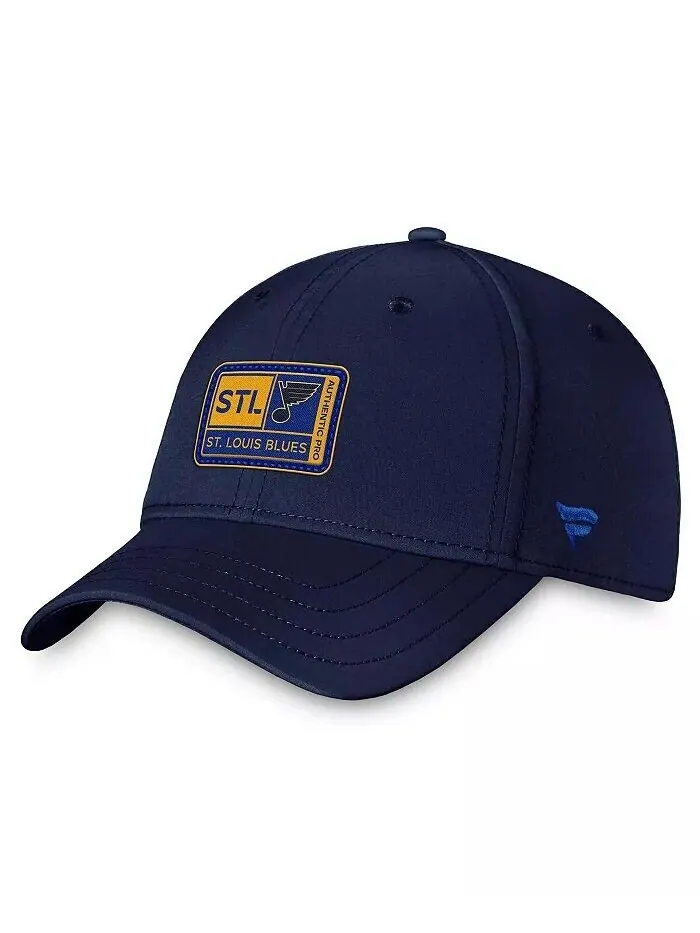 Мужская темно-синяя шапка St. Louis Blues Authentic Pro Training Camp Flex Fanatics
