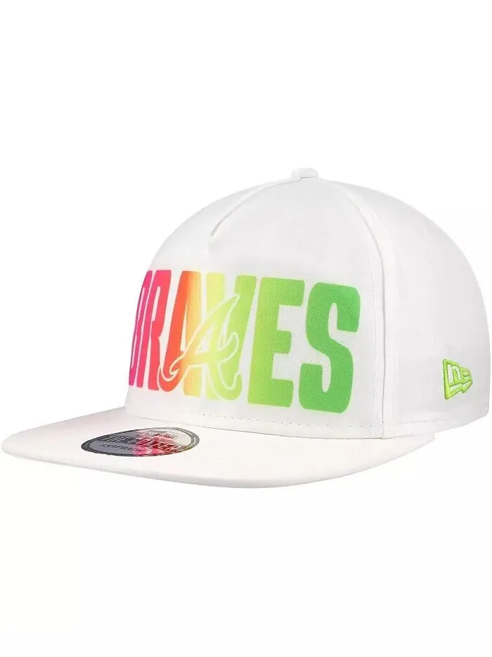 Мужская белая кепка Atlanta Braves Spring Spectrum Golfer Snapback New Era — изображение 1 из 4, белый