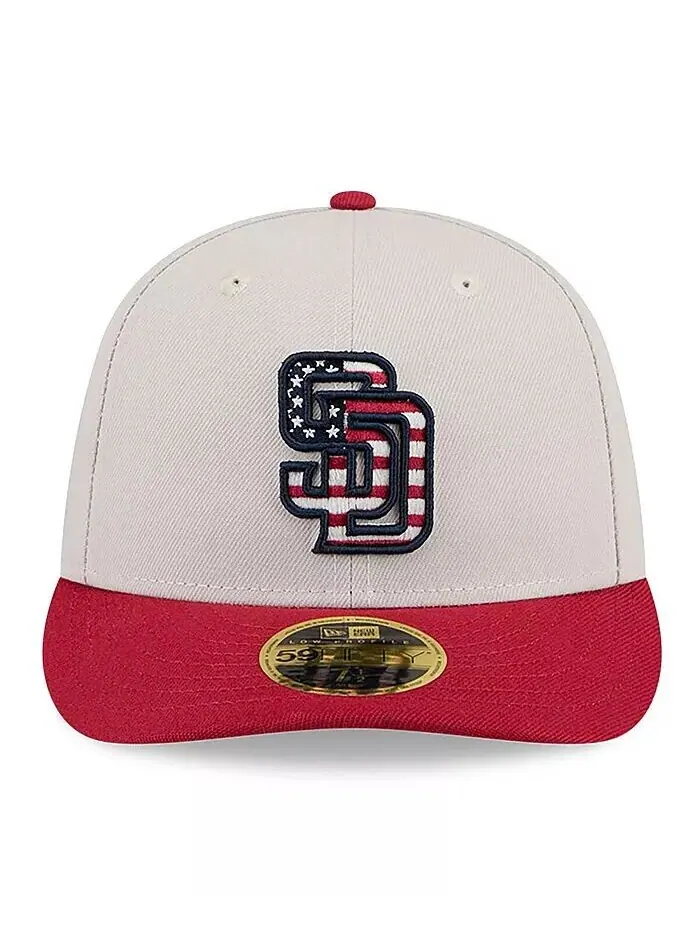 Мужская красная приталенная шляпа San Diego Padres 2024 Fourth of июля 59FIFTY New Era — изображение 3 из 4, хаки