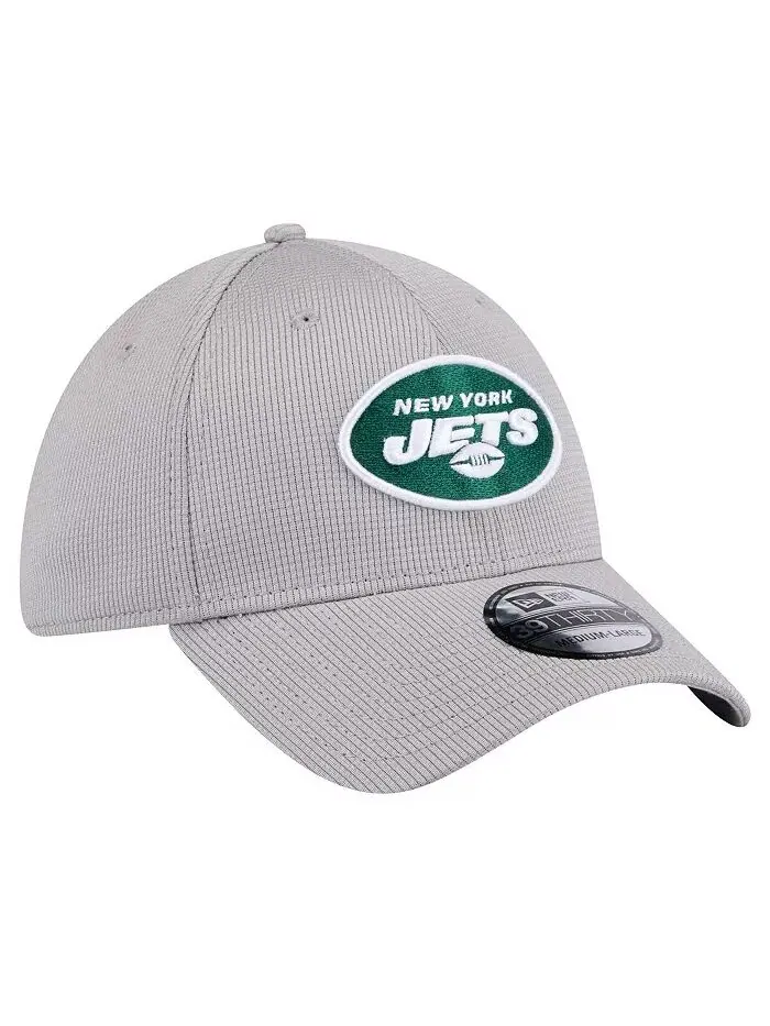 Мужская серая кепка New York Jets Active 39thirty Flex New Era — изображение 2 из 4