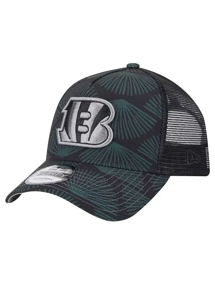 Мужская черная регулируемая кепка Cincinnati Bengals Agave Trucker 9FORTY New Era — изображение 1 из 3, черный