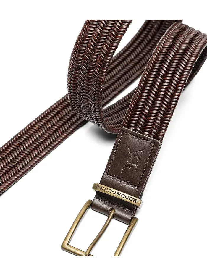 Мужской пояс Stirling Stretch Leather Belt Rodd & Gunn — изображение 2 из 6, коричневый