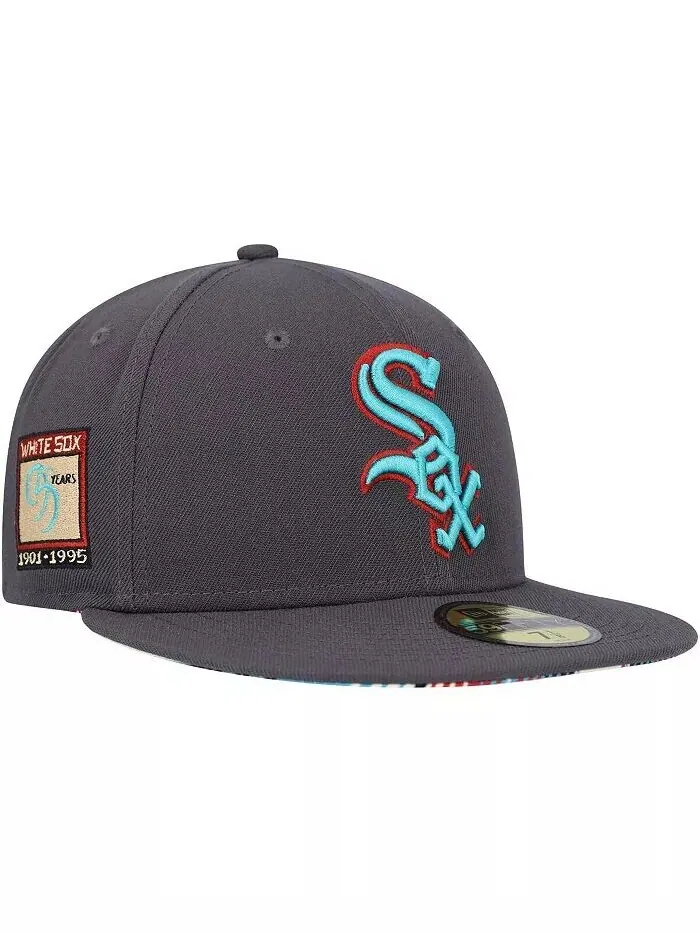 Мужская графитовая бейсболка Chicago White Sox Print Undervisor 59FIFTY Fitted Hat New Era
